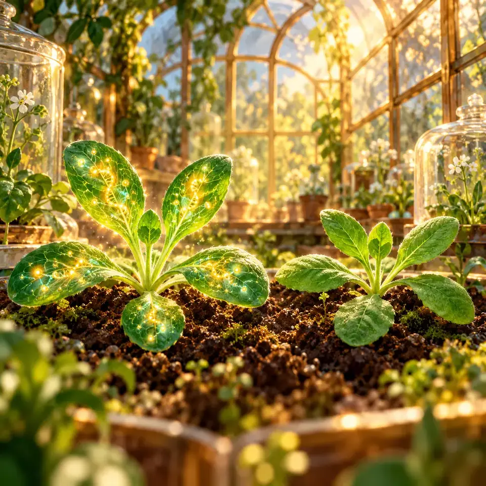 植物记忆温室原创概念插画